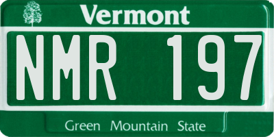 VT license plate NMR197