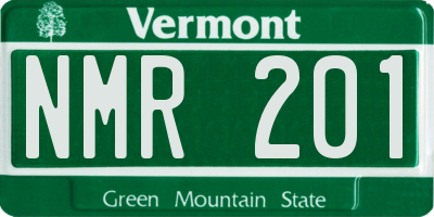 VT license plate NMR201