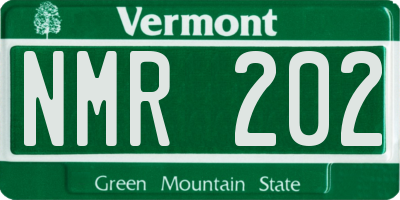 VT license plate NMR202