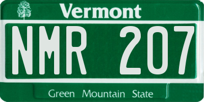 VT license plate NMR207