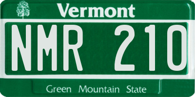 VT license plate NMR210