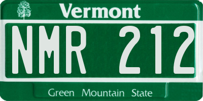 VT license plate NMR212