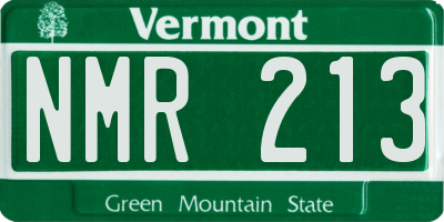 VT license plate NMR213