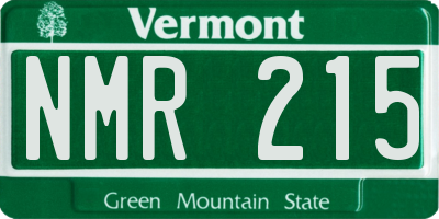 VT license plate NMR215