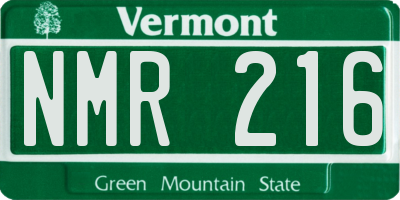 VT license plate NMR216