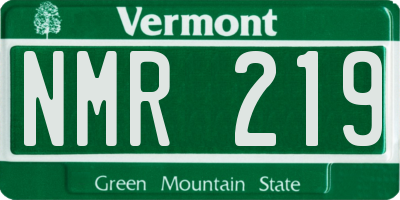 VT license plate NMR219