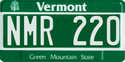 VT license plate NMR220