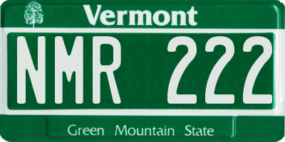 VT license plate NMR222