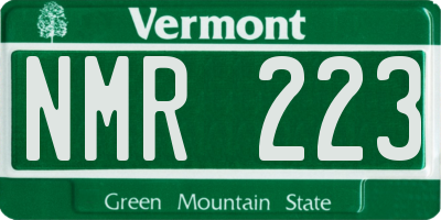 VT license plate NMR223