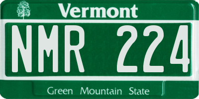 VT license plate NMR224
