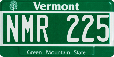 VT license plate NMR225