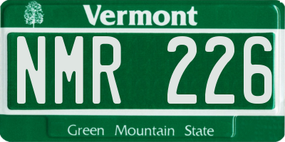 VT license plate NMR226