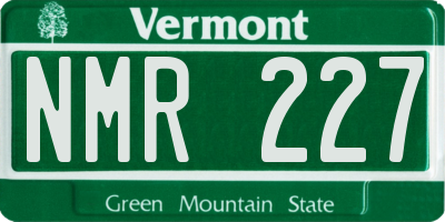 VT license plate NMR227