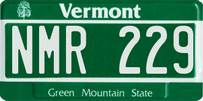 VT license plate NMR229