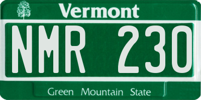 VT license plate NMR230