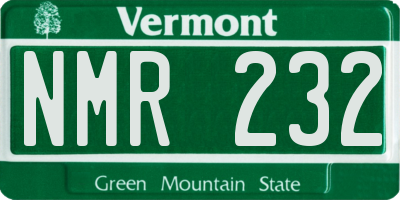 VT license plate NMR232