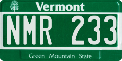 VT license plate NMR233