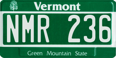 VT license plate NMR236