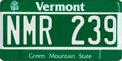 VT license plate NMR239