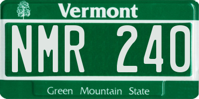 VT license plate NMR240