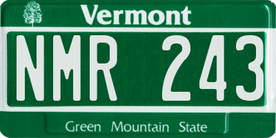 VT license plate NMR243
