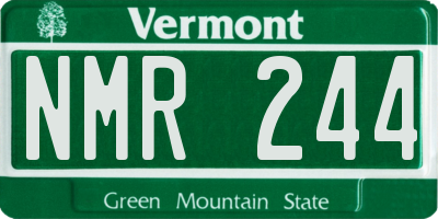 VT license plate NMR244
