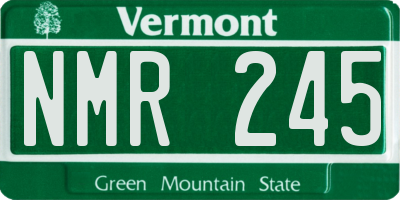 VT license plate NMR245