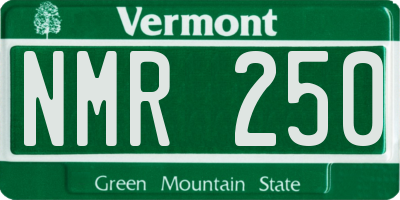 VT license plate NMR250