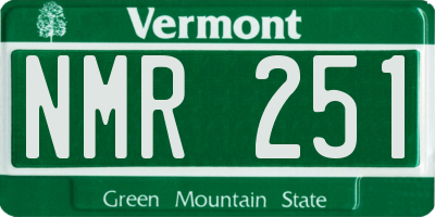 VT license plate NMR251