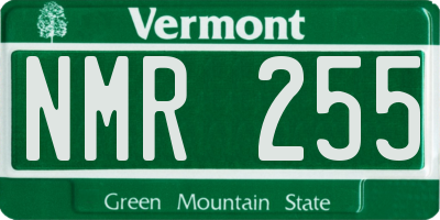VT license plate NMR255