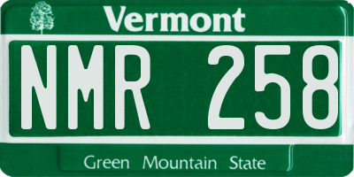 VT license plate NMR258