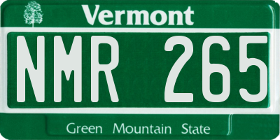 VT license plate NMR265