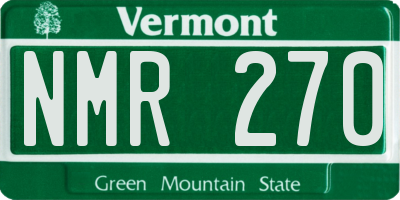 VT license plate NMR270