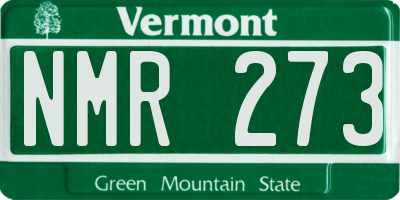VT license plate NMR273