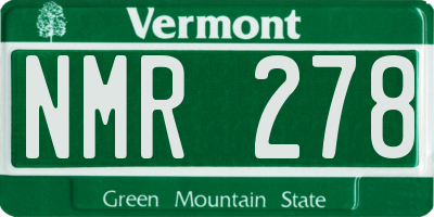 VT license plate NMR278