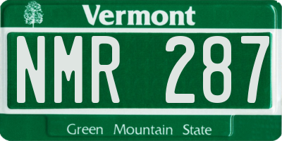 VT license plate NMR287