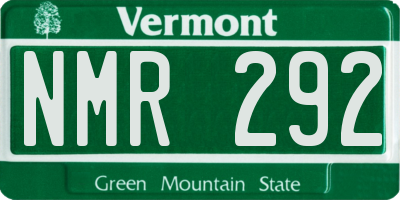 VT license plate NMR292