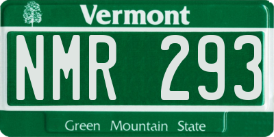 VT license plate NMR293