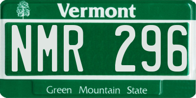 VT license plate NMR296