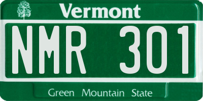 VT license plate NMR301