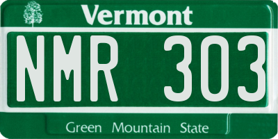 VT license plate NMR303