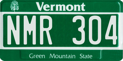 VT license plate NMR304