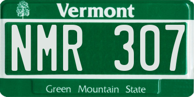 VT license plate NMR307