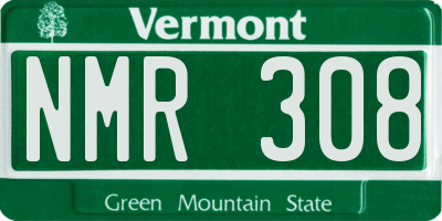 VT license plate NMR308
