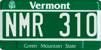 VT license plate NMR310
