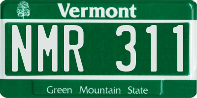 VT license plate NMR311