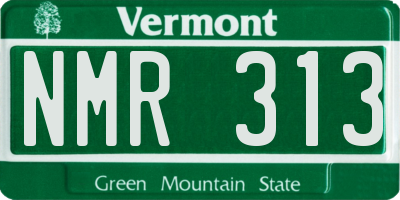 VT license plate NMR313