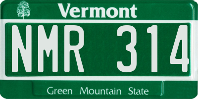 VT license plate NMR314