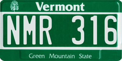VT license plate NMR316