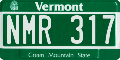VT license plate NMR317